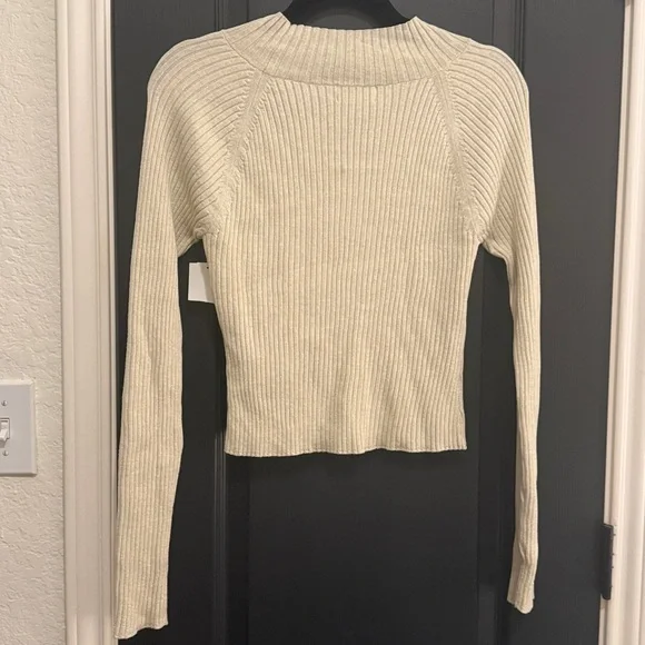 Open Edit Sparkle Cutout Sweater | Ivory | Medium | NWT - Picture 4 of 4